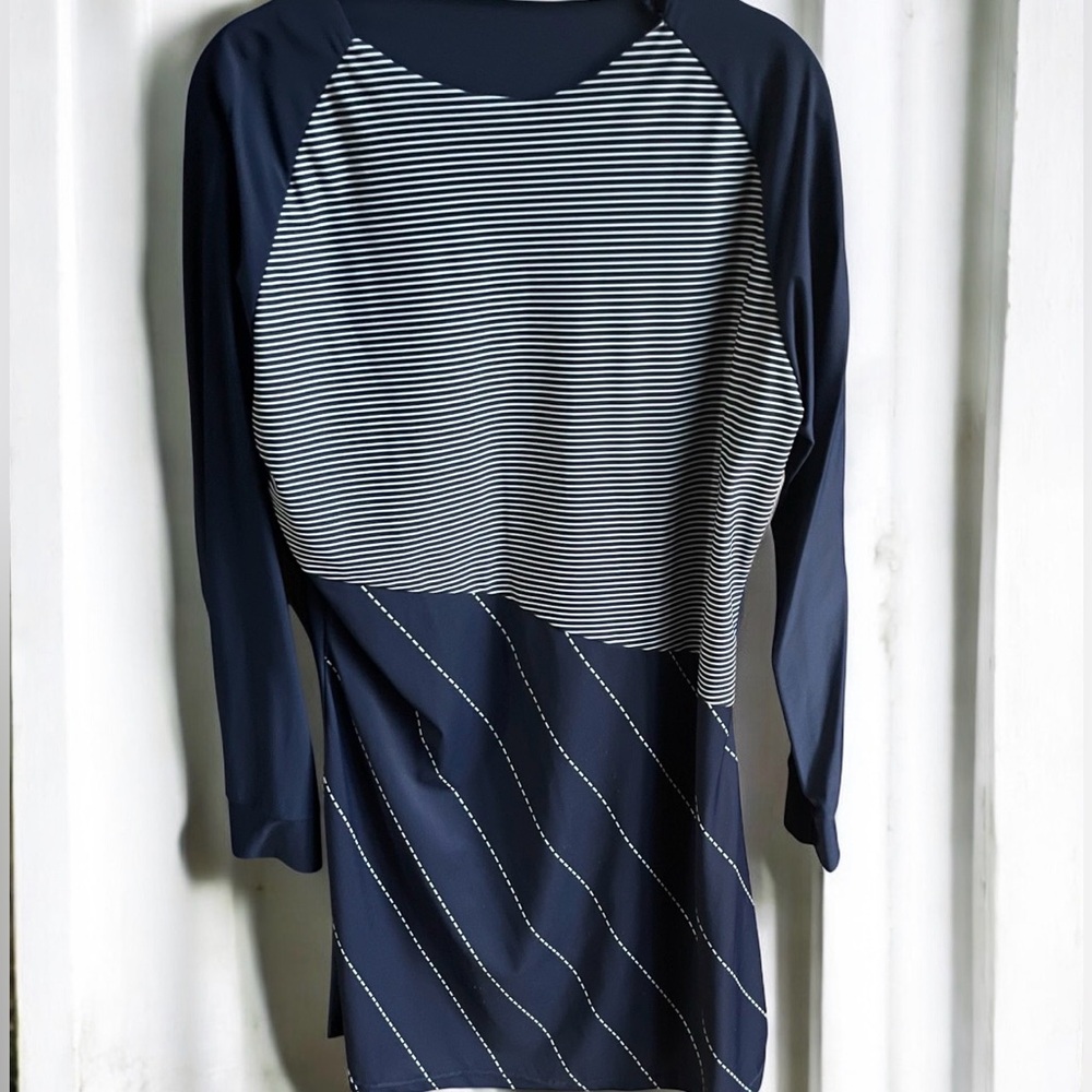 Swim Tunic Top  Long Sleeve Dress Swim Rashguard Modest Top 2XL Beach